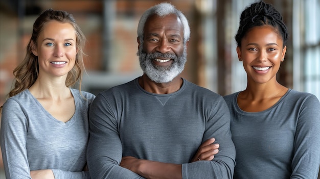 Diverse Group of Smiling People Posing Together Indoors