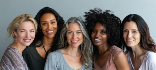 Photo diverse group of smiling women