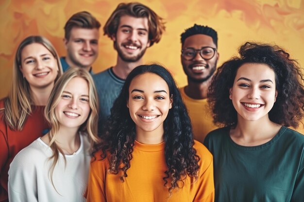 Diverse group of smiling young adults