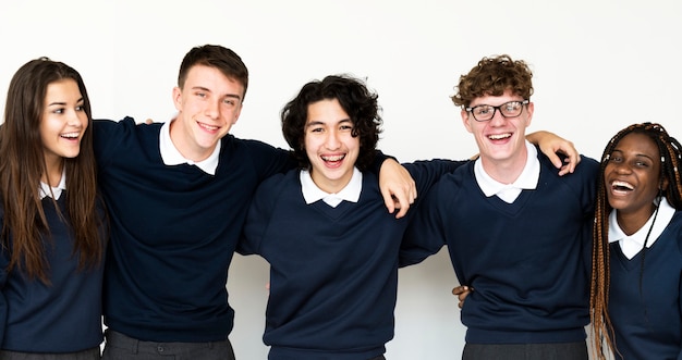 Diverse group of teenagers shoot 