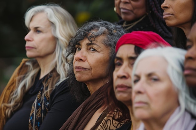 Photo diverse group of women sitting together generative ai