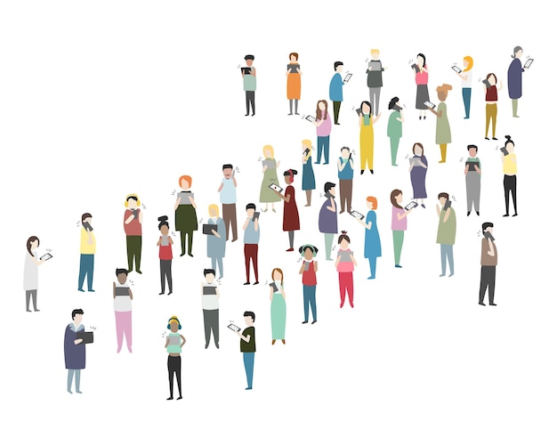 Diverse mensen png illustratie doorzichtige achtergrond