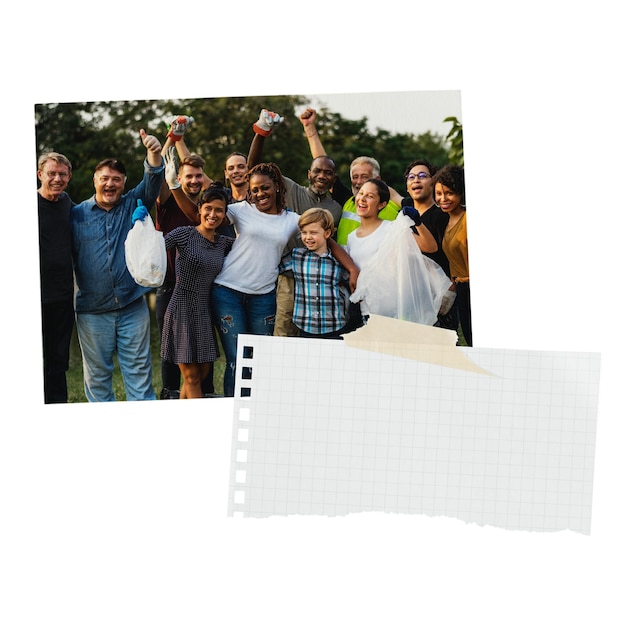 Diverse milieuactivisten png collages van mensen die vuilnis ophalen op een transparante achtergrond