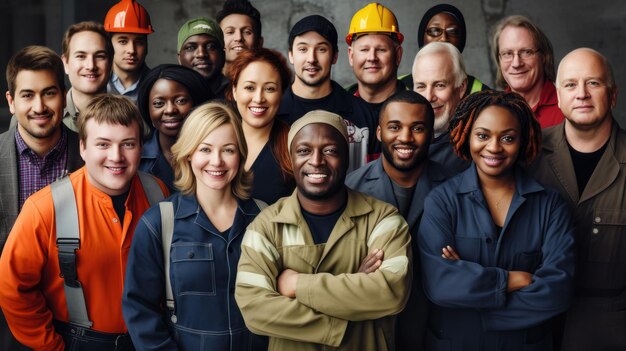 Foto diverse persone multietniche con lavori diversi