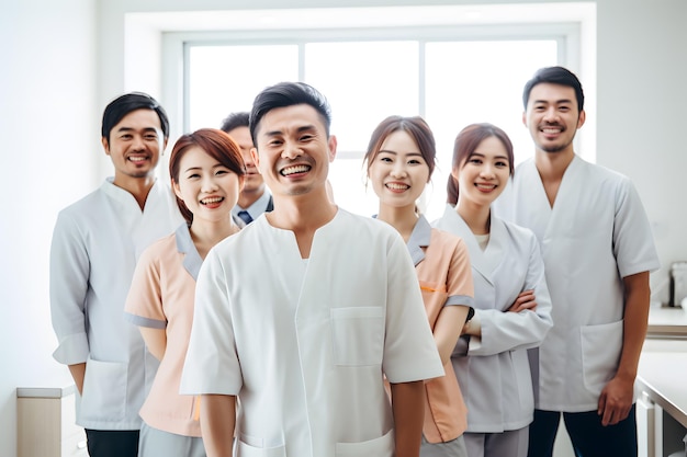 diverse occupational group of asian people professions