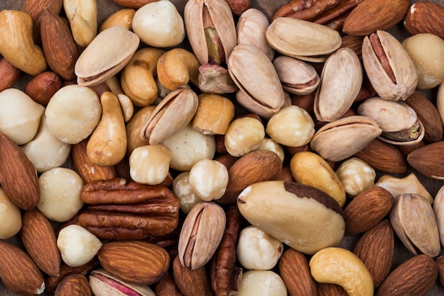 Foto diverse organische noten snack achtergrond