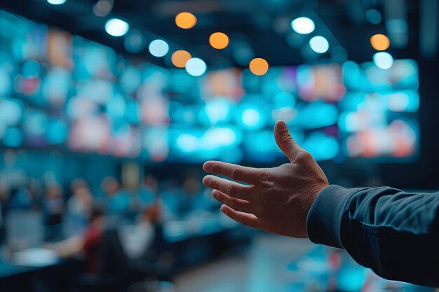 Photo diverse participants connect in virtual meeting global teamwork