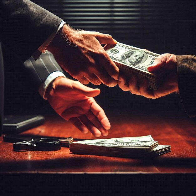Photo diverse people crime shoot demonstrating a secretive business deal