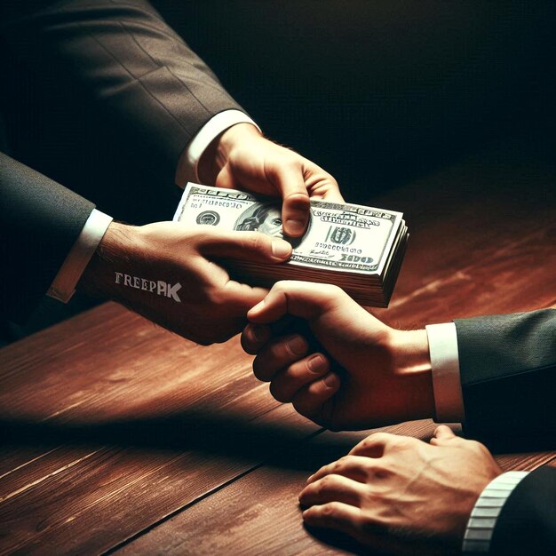 Photo diverse people crime shoot picturing a concealed exchange of money