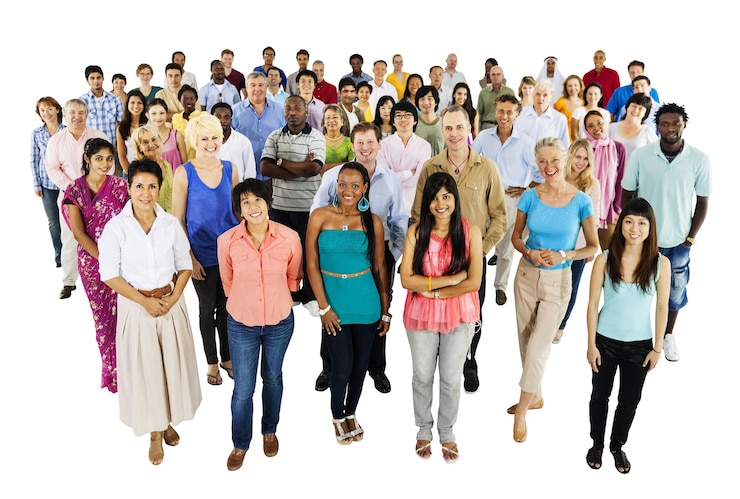Photo diverse people png transparent background
