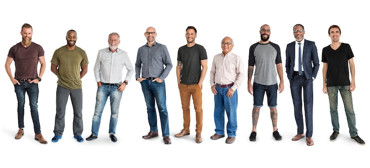 Photo diverse people set