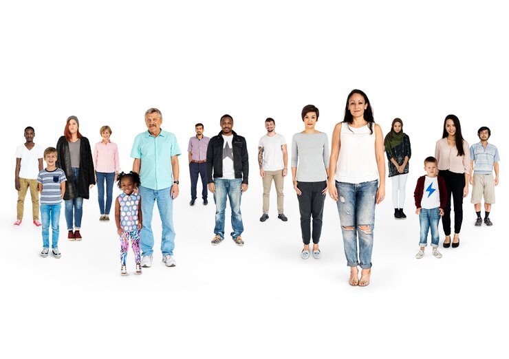 Photo diverse people set