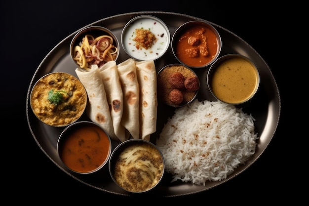 Diverse Platter of Indian Cuisine