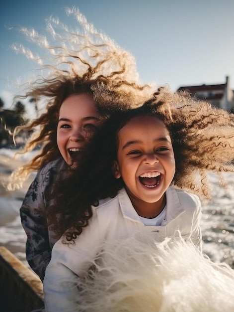 写真 水中で楽しんでいる多種多様なサイズの女性