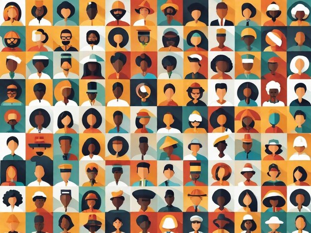 Photo diverse populations collage