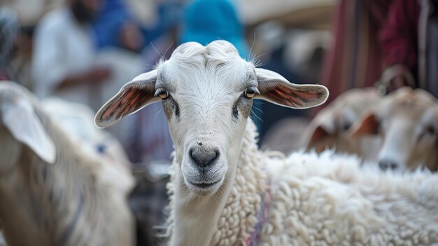 Photo diverse sacrificial animals for eid aladha festivities