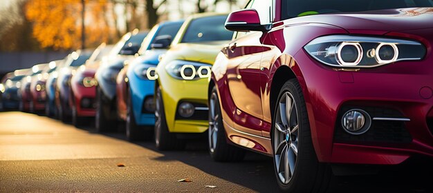 Diverse selection of new cars in a well lit showroom offering modern vehicles for potential buyers