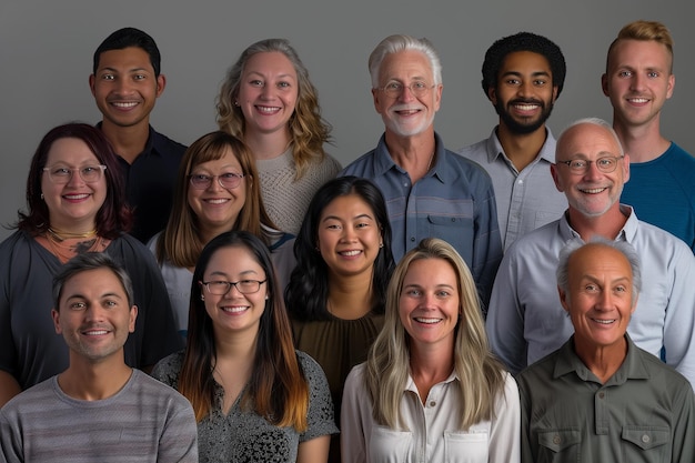 Diverse Smiling Men and Women Headshots Collection