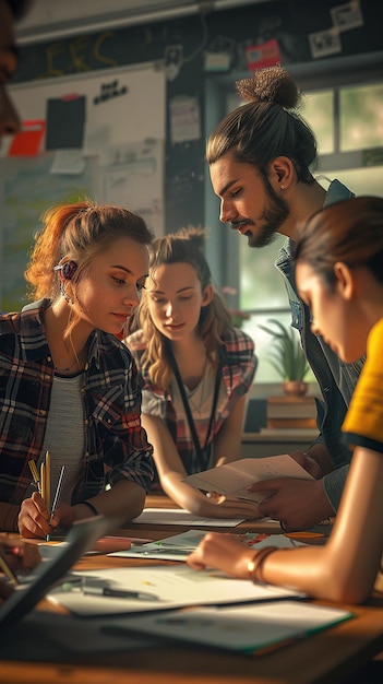 Diverse studenten samenwerkingsproject