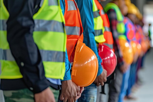 Foto un team diversificato di ingegneri pronto a guidare il progetto di costruzione