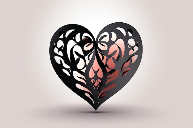 Photo diverse and unique minimalistic sleek and defined heart design graphic