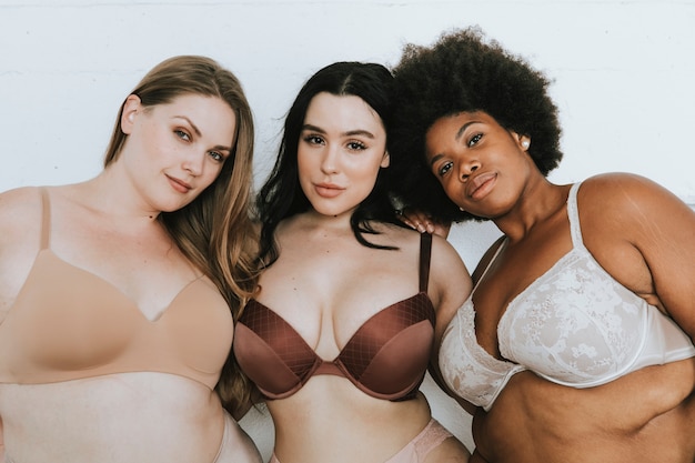 Diverse women embracing their natural bodies