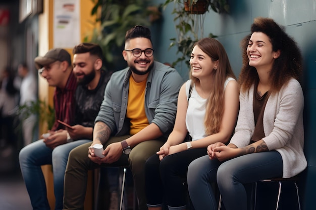 Diverse young group of friends experiencing a sense of belonging and inclusion and connection