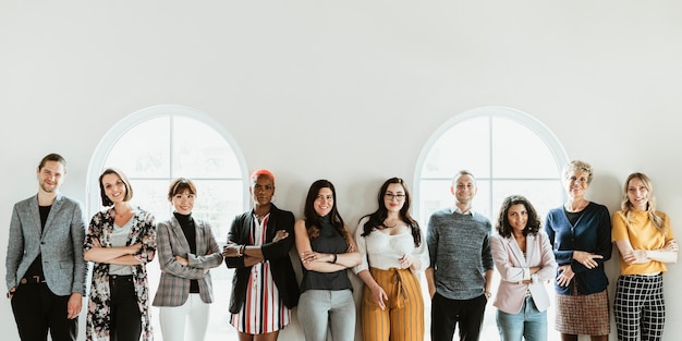 Diverse zakenmensen in een team