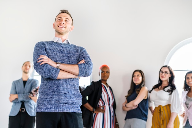 Diverse zakenmensen in een team