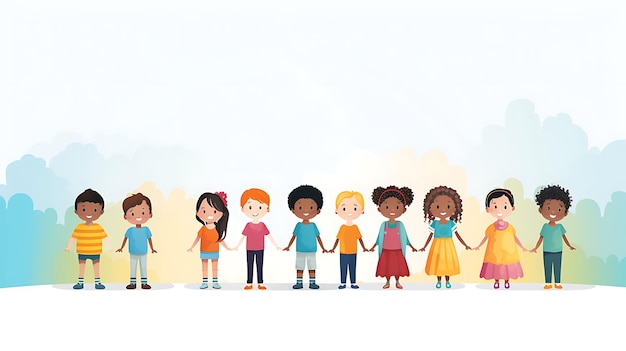 Foto diversiteit gelijkheid en inclusie kinderen illustratie concept achtergrond