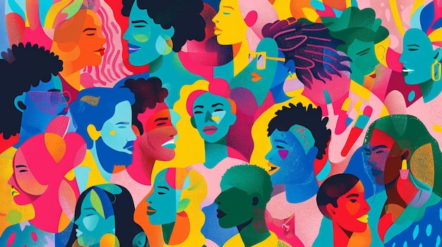 Diversiteit omarmen Het artistieke tapijt van sociale inclusie geïllustreerd door AI Generatieve AI