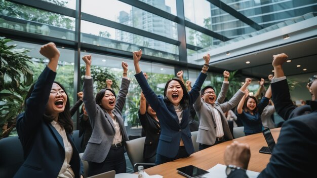 Diversiteit omarmen Verenigd in zakelijk succes Een multiraciale viering