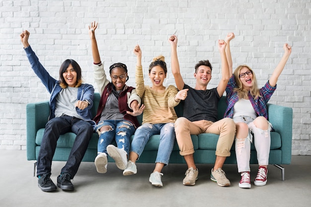 Diversiteit Studenten Friends Happiness Concept