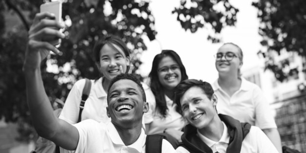 Diversiteit studenten friends happiness concept