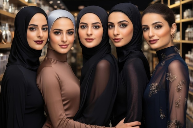 Diversiteit van Arabische vrouwen in een parfumwinkel