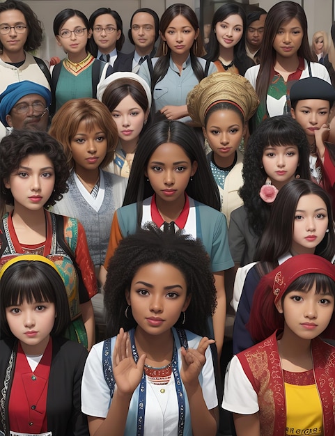 Diversiteit vieren Een kaleidoscoop van etniciteit en schoonheid