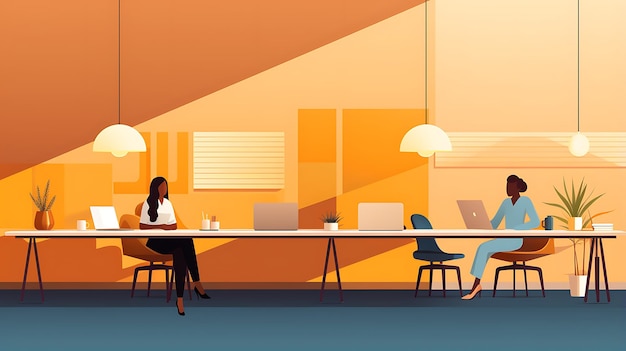 diversity equity and inclusion in compagny work space illustration concept background