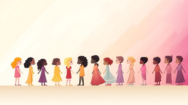 Foto fondo di concetto dell'illustrazione dei bambini di equità di diversità e di inclusione