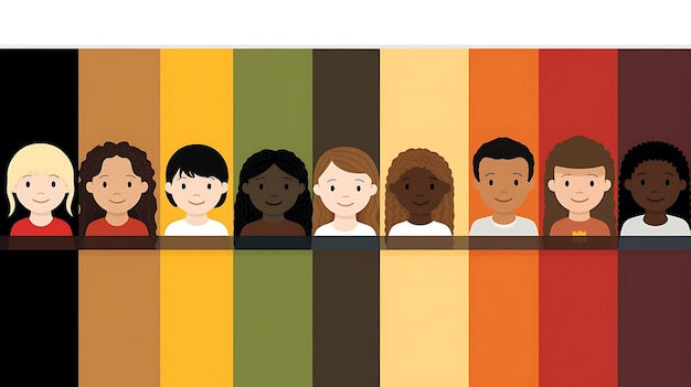 Photo diversity equity and inclusion kids illustration concept background