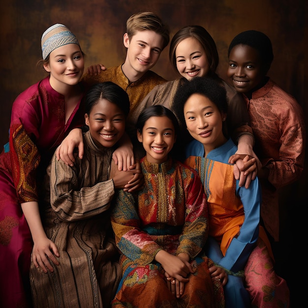 Photo diversity of ethnicities a global celebration of unity