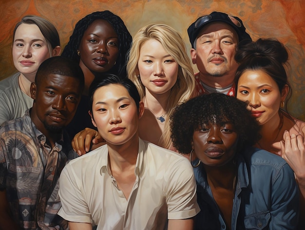 Photo diversity of ethnicities a global celebration of unity