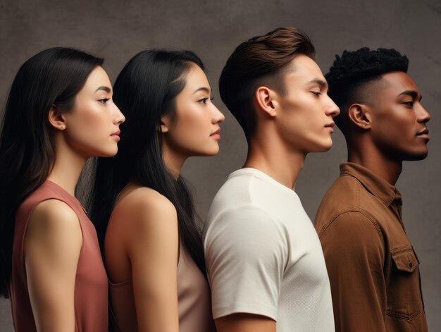 Разнообразие этнической группы людей, смотрящих в одном стиле плаката