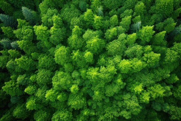 Diversity of Green Forest Overhead View AI Generated