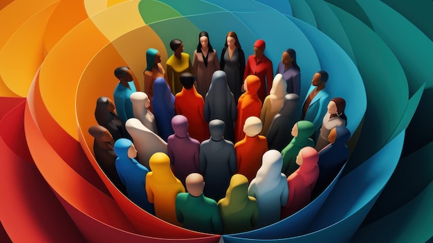 Foto poster di diversità e inclusione diversità, equità e concetto di inclusione ia generativa