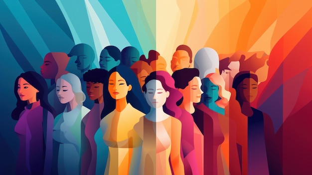 Foto poster di diversità e inclusione diversità, equità e concetto di inclusione ia generativa