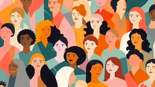 多様性 多民族 女性 異なる文化と異なる国出身の女性