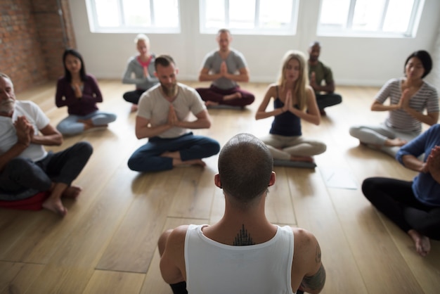 Diversity People Exercise Class Relax Concept