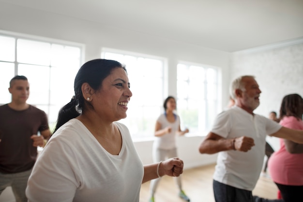 Diversity People Exercise Class Relax Concept