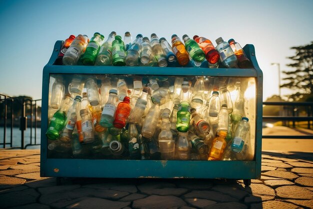플라스틱 병을 재활용 쓰레기통으로 전환하여 환경 보호 AI