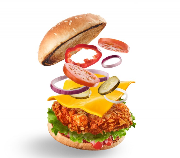 Photo divided hamburger